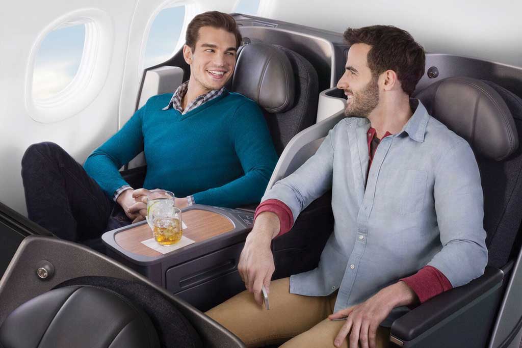 Couple-aboard-American-Airlines-transcontinental-business-class-flight