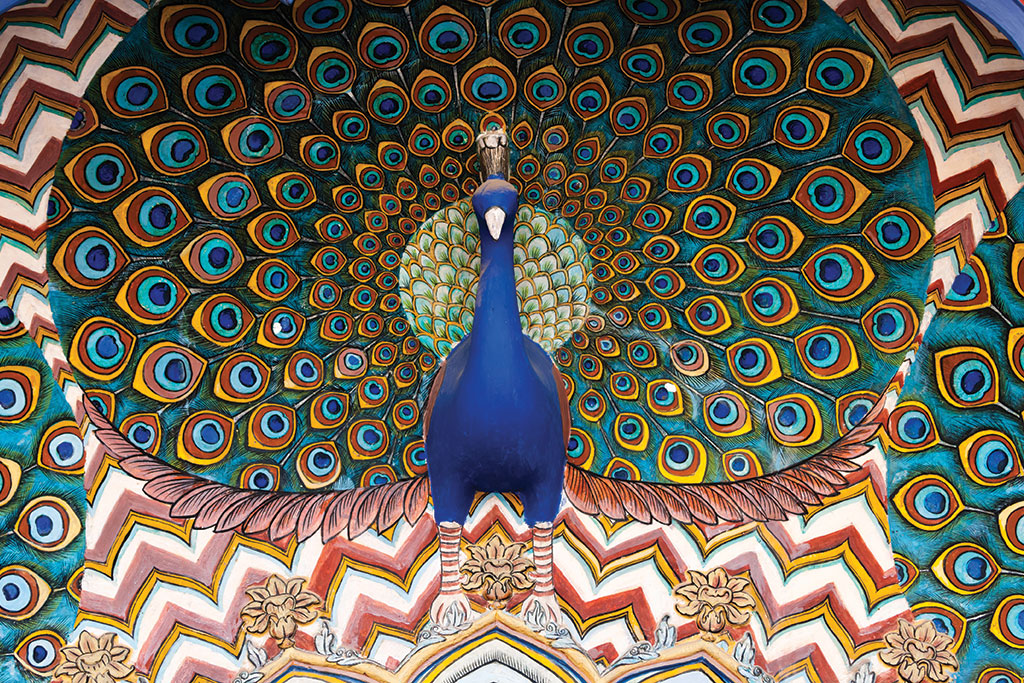 Peacock gatel decoration of the city palace, Jaipur
