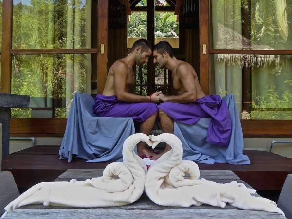 Part of the lover’s ritual following our massage at the Four Seasons Langkawi spa in Malaysia