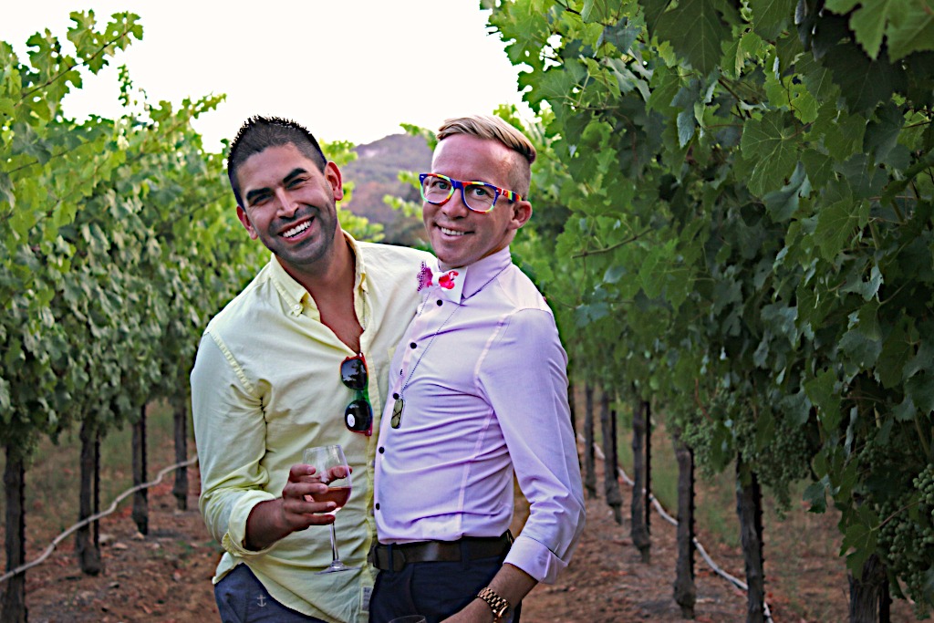 Couple in Vineyard - Gay Wine Weekend in Sonoma, CA