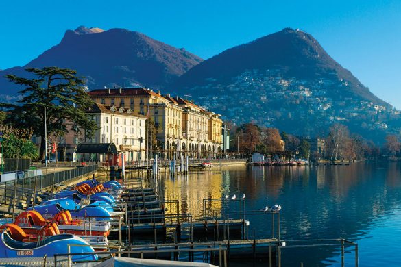Lakeside promenade in Lugano, Ticino