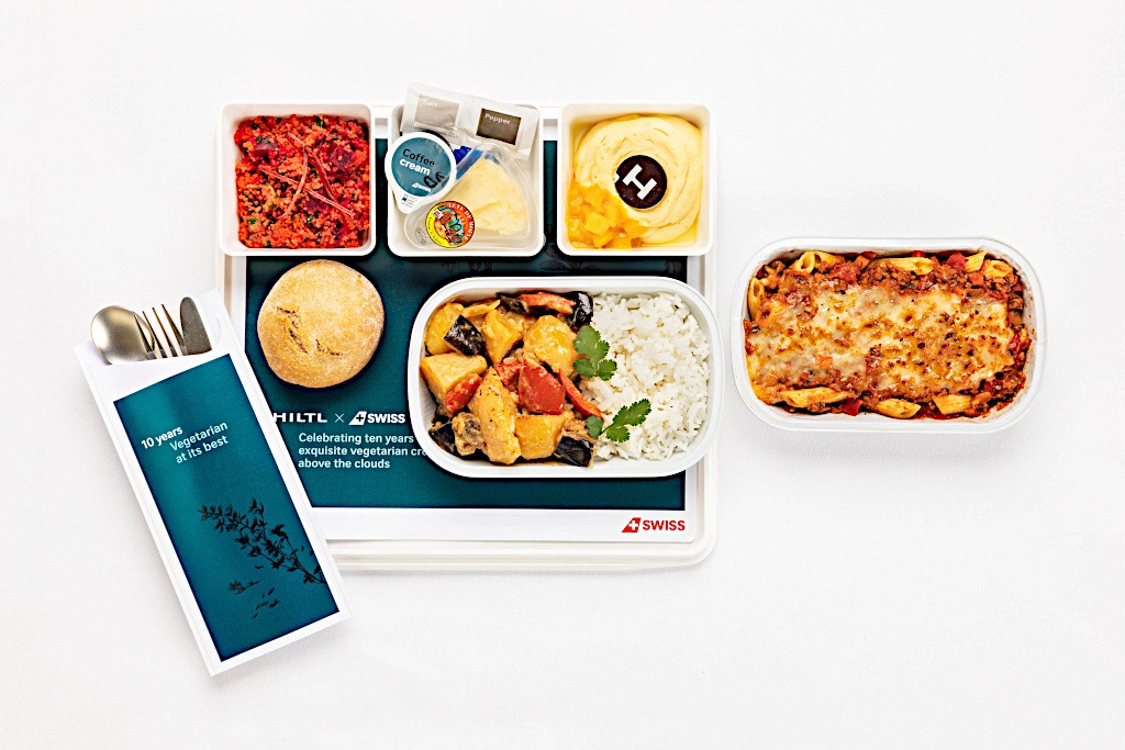 HILTL meal served on a SWISS flight