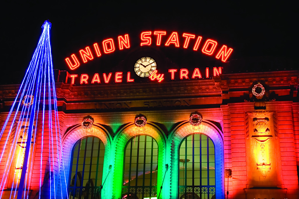 Denver’s Union Station at Christmas in Denver, Colorado