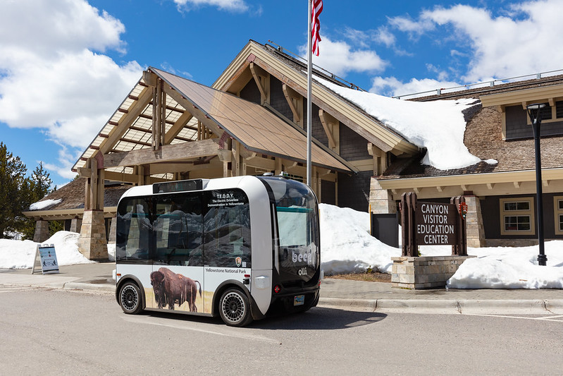 driverless tram in Yellowstone