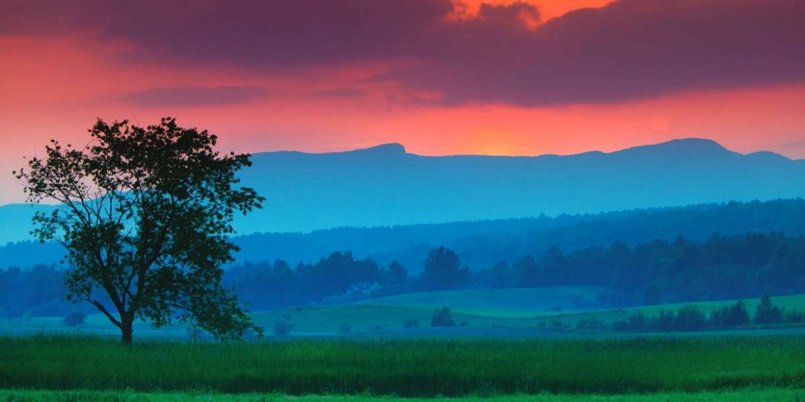 Sunset Over Mt. Mansfield in Stowe Vermont (Photo by Don Landwehrle)