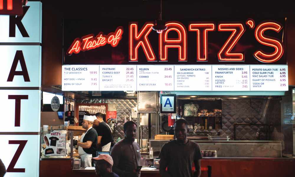 Katz’s Deli at DeKalb Market Hall (Photo by Liz Clayman)