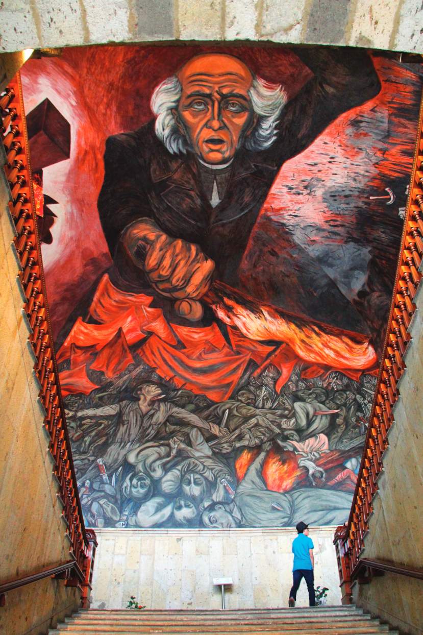1937 Mural of Hidalgo by Orozco at Guadalajara’s Government Palace (Photo by LatinFlyer.com)