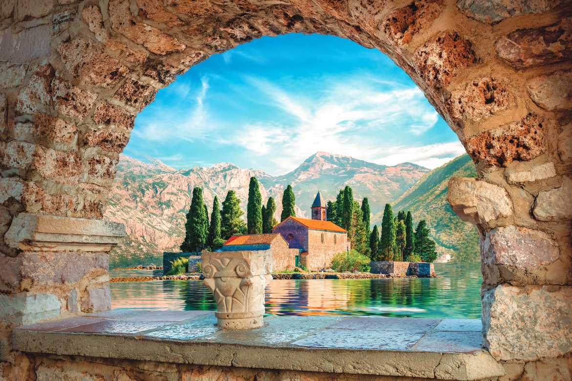 View on St George island from Our Lady of the Rocks at Perast, Montenegro (Photo by Givaga)