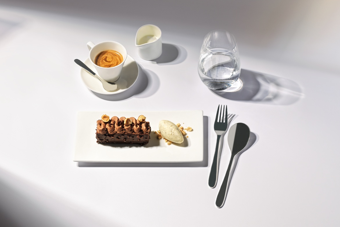 Swiss First Felchlin Maracaibo Chocolate Slice Toasted Hazelnut with Tahiti Vanilla Ice Cream