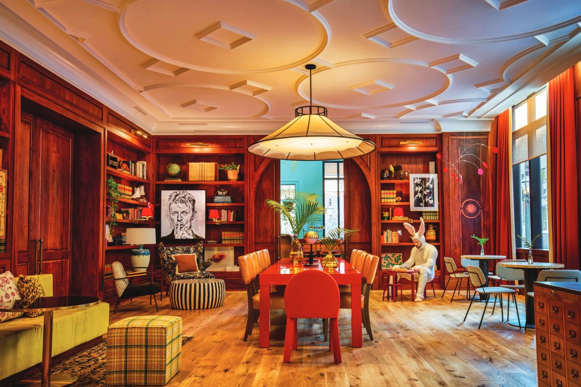 Lobby & Funny Library (Photo by Virgin Hotels)