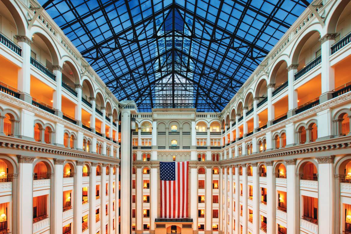 Waldorf Astoria DC Atrium (Photo by Hilton Hotels and Resorts)