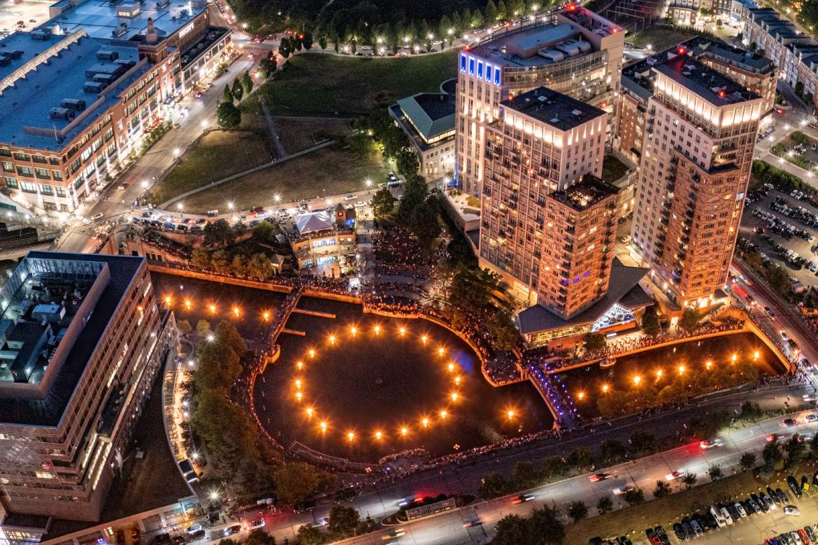WaterFire Drone View (Photo by GoProvidence)
