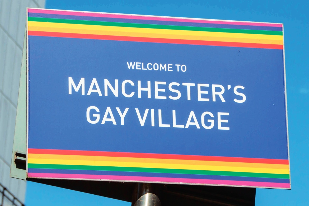 Manchester Gay Village Billboard (Photo by Juiced Up Media)