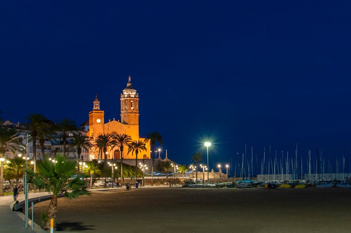 Sitges, Spain at night