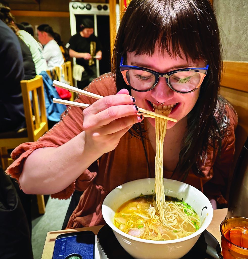 Emily Eating Ramen at Michelin-StarredKonjiki Hototogisu (Photo by Emily Pennington)