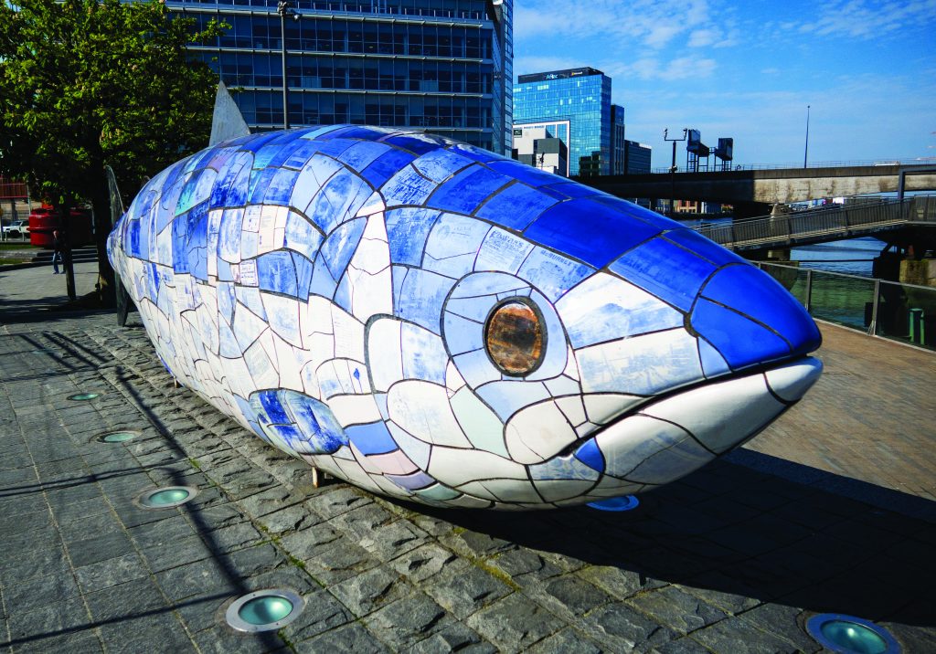 The Famous Herring Sculpture on the Docklands of Belfast